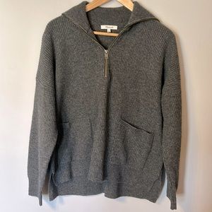 Madewell 1/4 zip sweater with front patch pockets, excellent condition.